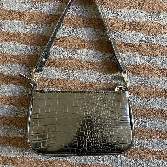 Urban Outfitters Handbags - URBAN FAUX CROC BLACK SHOULDER BAG